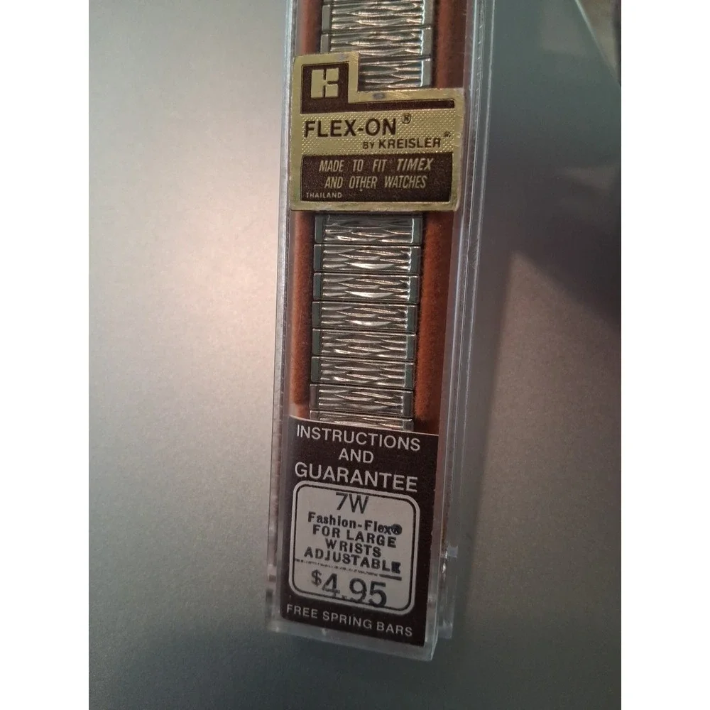 2 Kreisler Watchbands Duraflex Ultra Thin Luxury Black 419BY & Silver Flex-On 7W